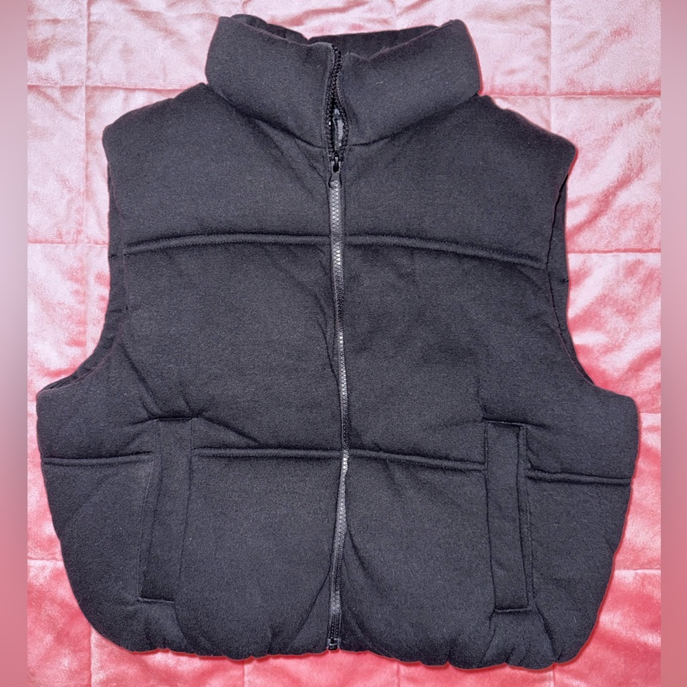 Black Quilted Puff Vest